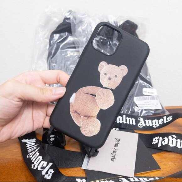 NWT Palm Angels Kill The Bear iPhone 11 Pro Case Black Teddy Lanyard - Picture 1 of 5